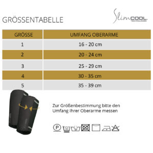 SlimCOOL Größentabelle für PowerArms Armstulpen